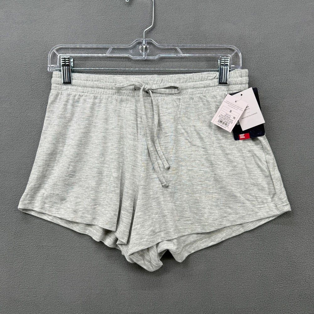 Auden Sleep Shorts Womens Small Heather Gray Jersey HeiQ Cooling Drawstring NEW